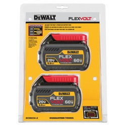 Pack of Two 20 Volt to 60 Volt 6 AMP hours Batteries in plastic Packaging