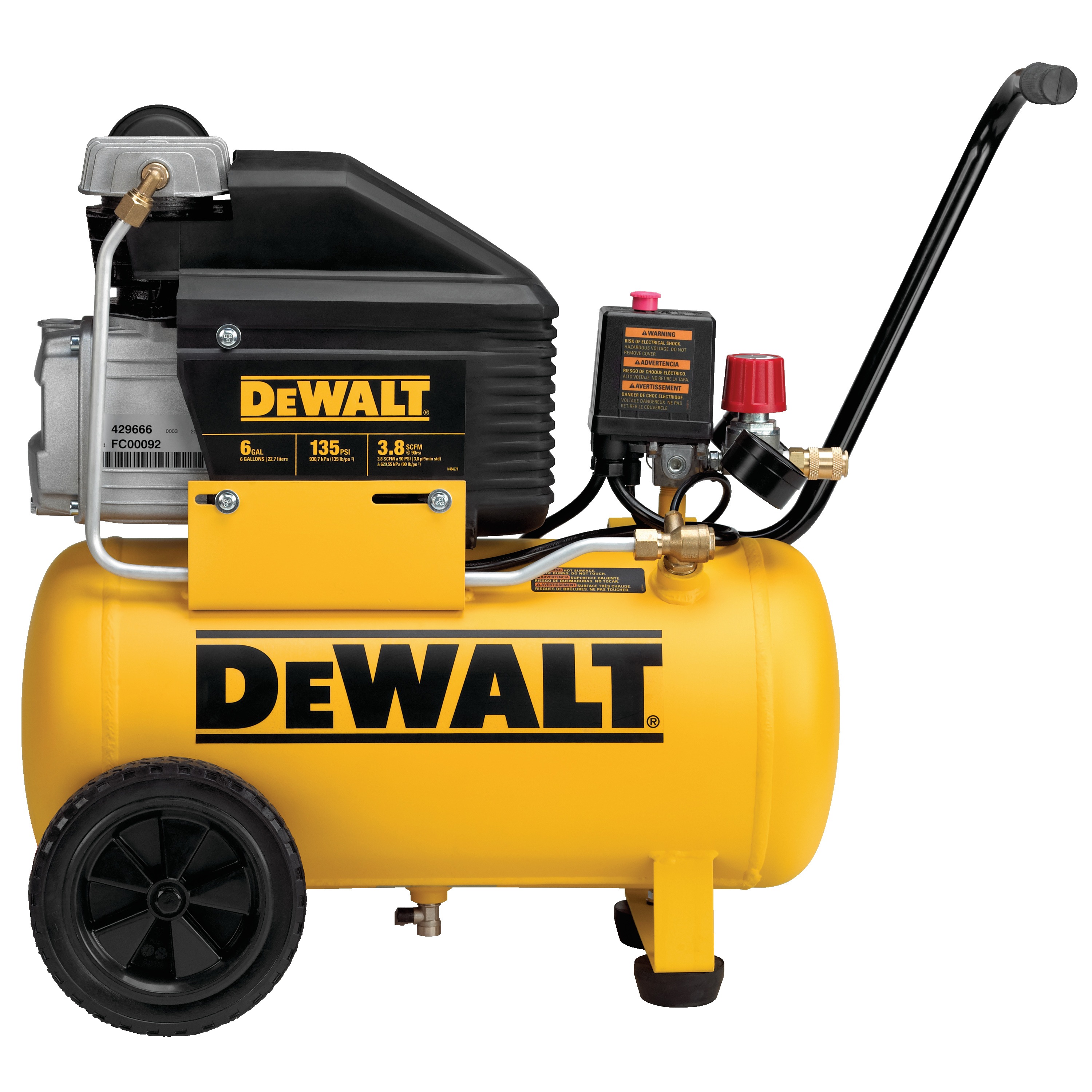 DEWALT - Compresseur horizontal 135PSI Max 227l 6 gallons DEWALT - D55166