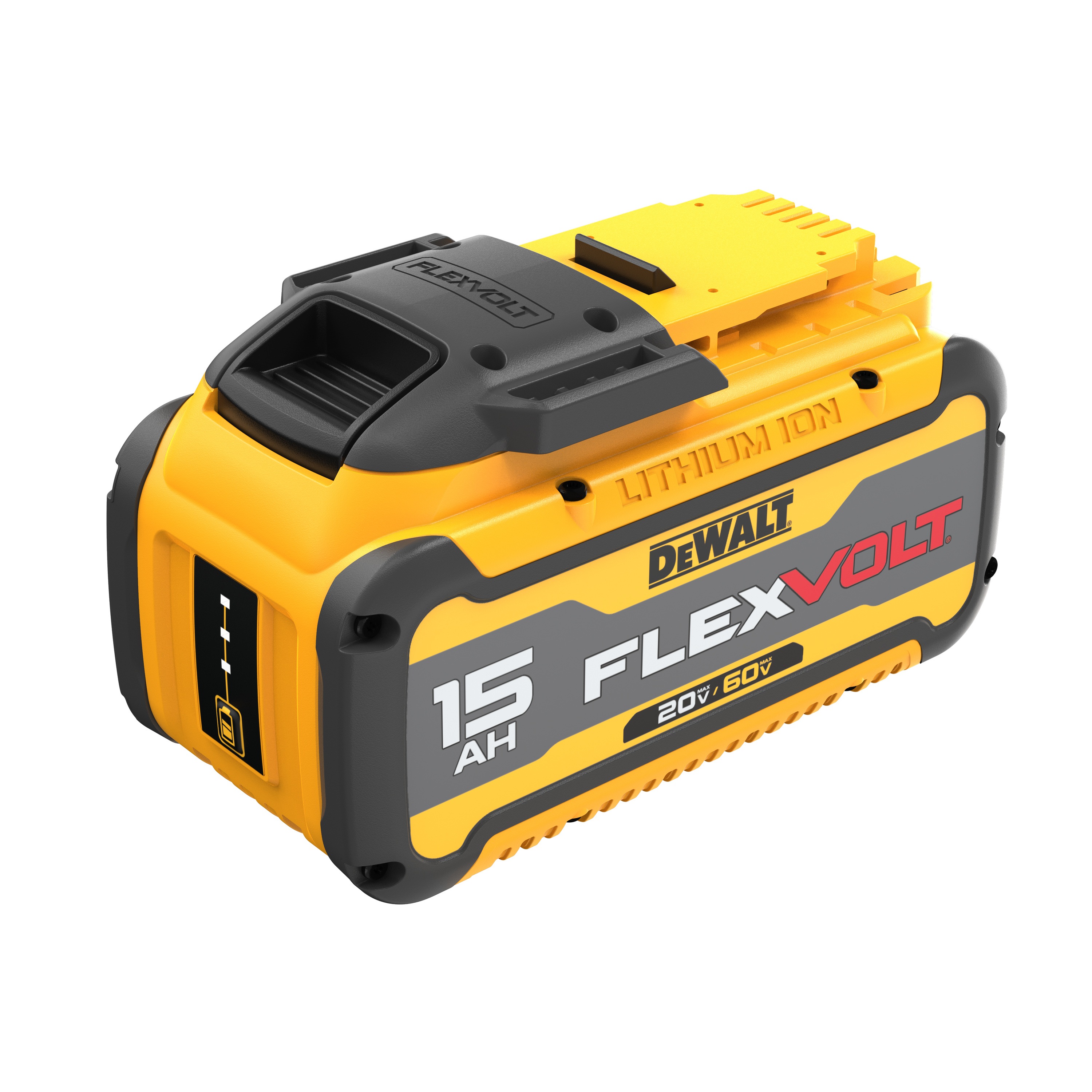 Profile of flexvolt 20 by 60 volt 15 ampere hour battery.