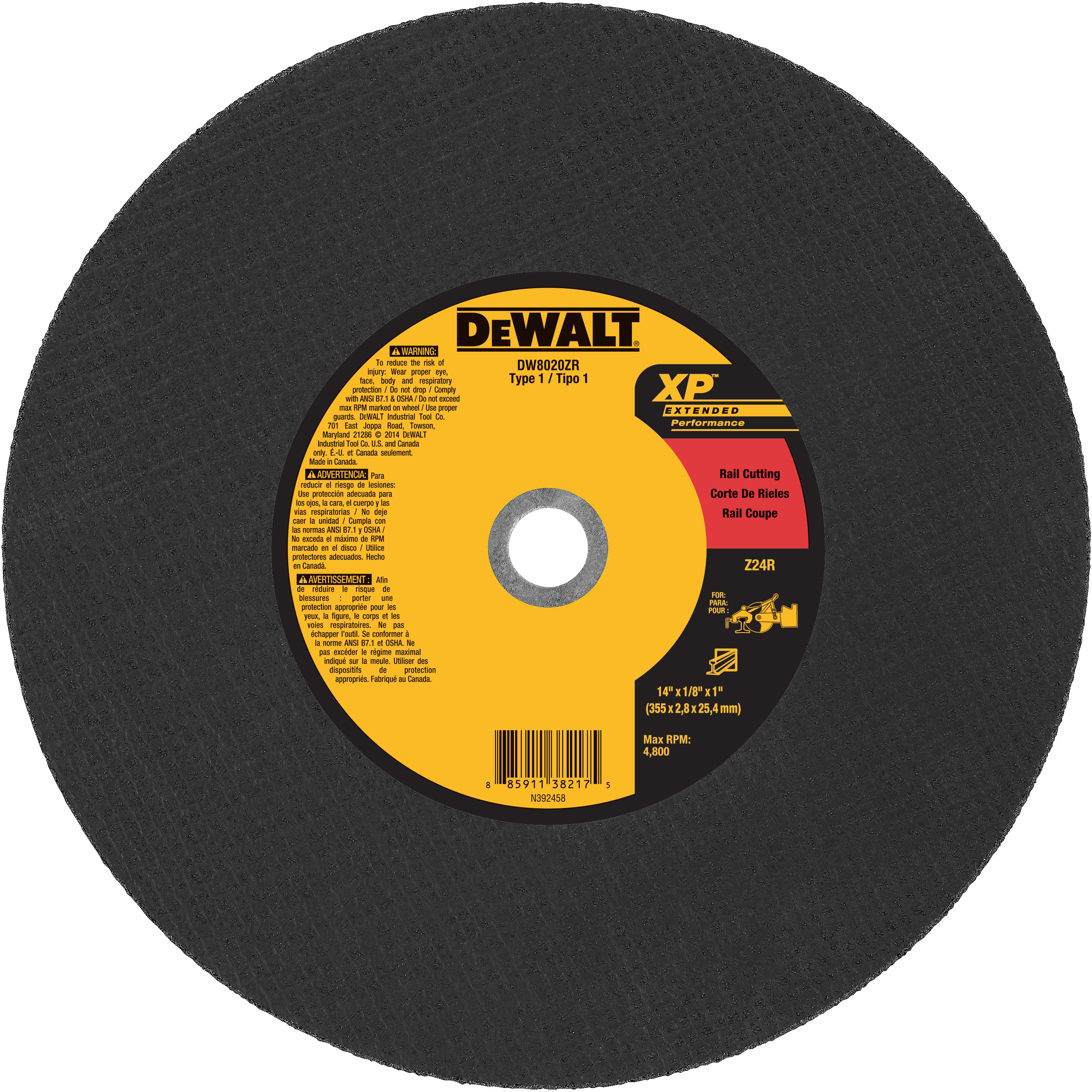 XP High Speed Rail Cutting Wheels Type 1 DEWALT