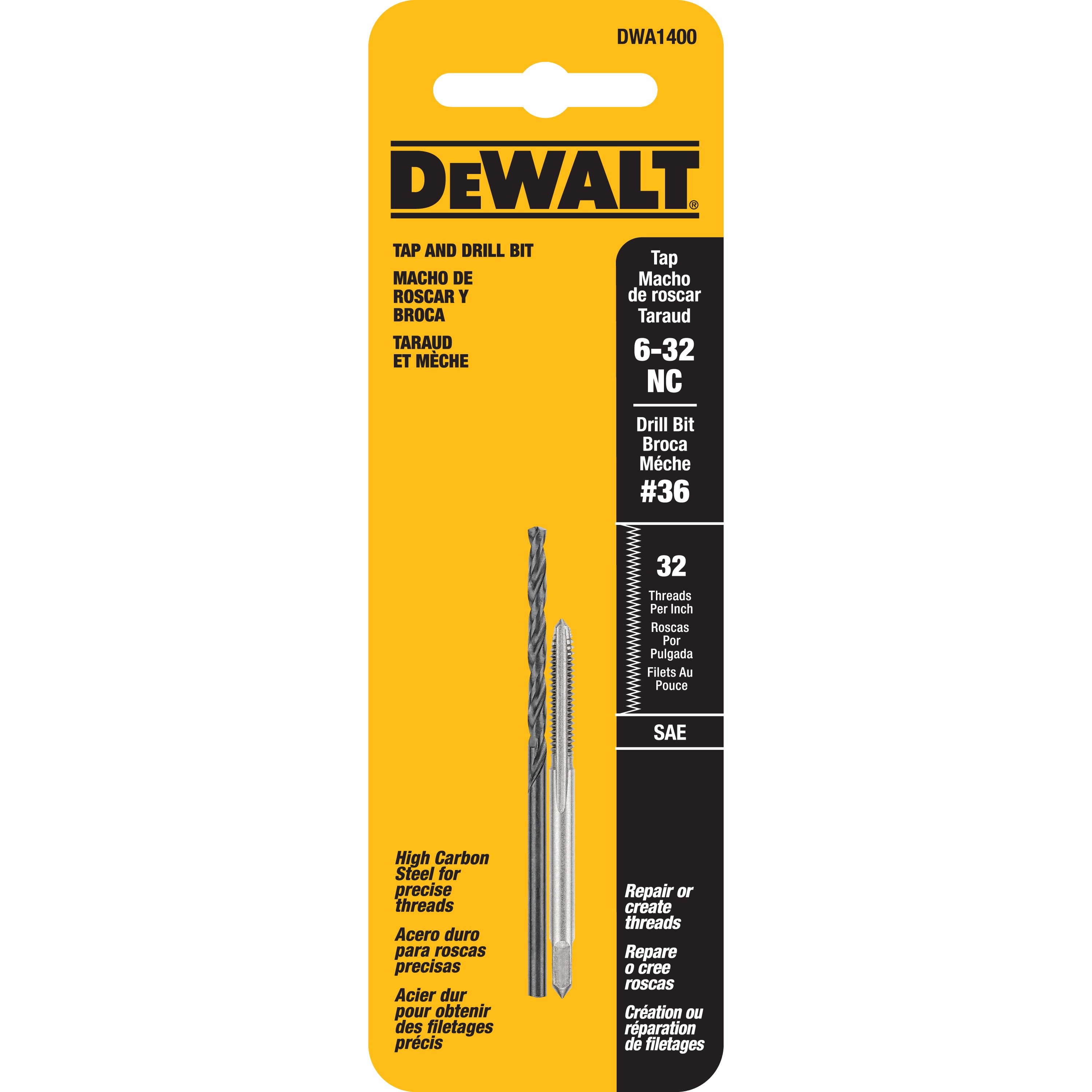10 24 NC Tap & No. 25 Drill Bit DWA1404 DEWALT