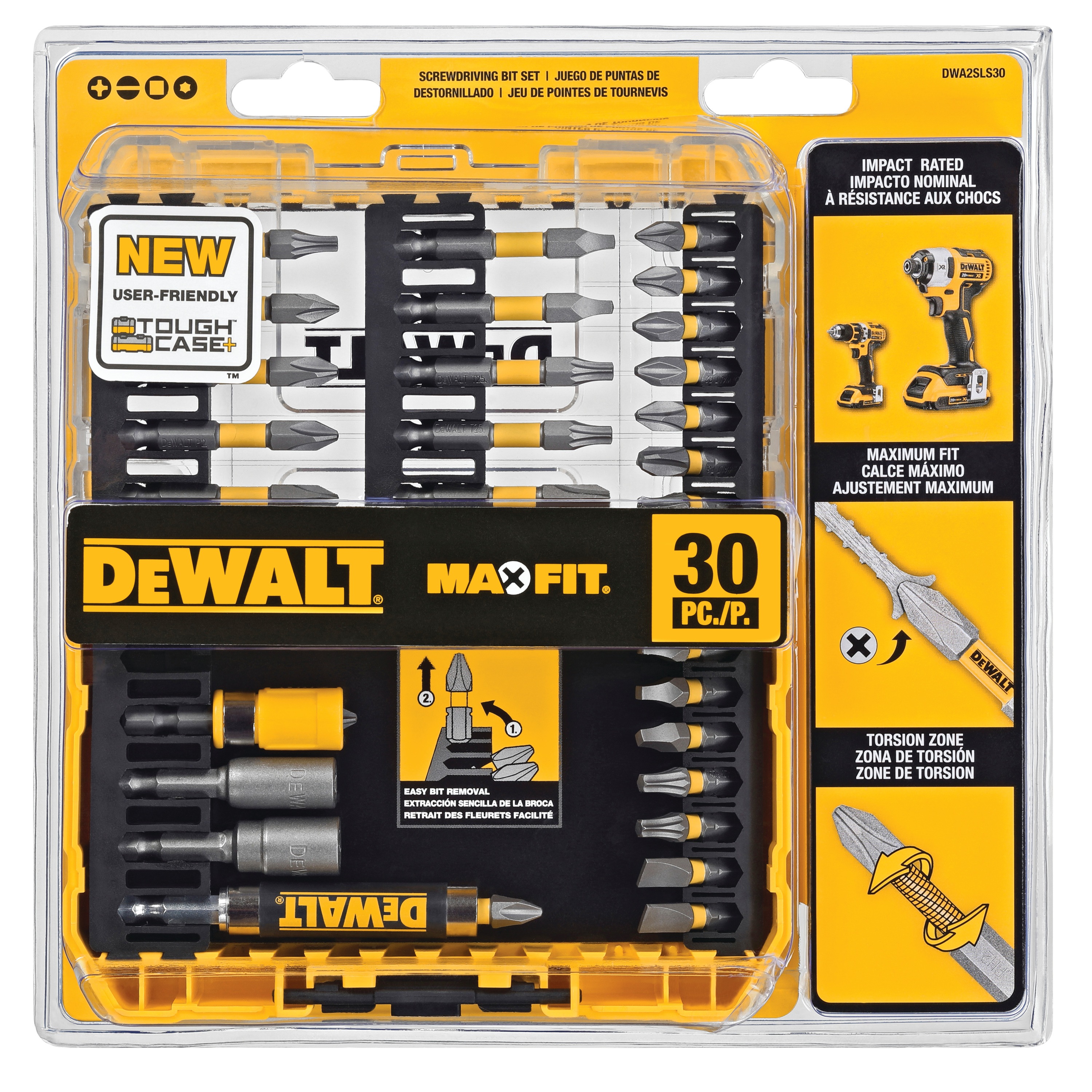 30pc Screw Lock Set with Sleeve DWA2SLS30 DEWALT