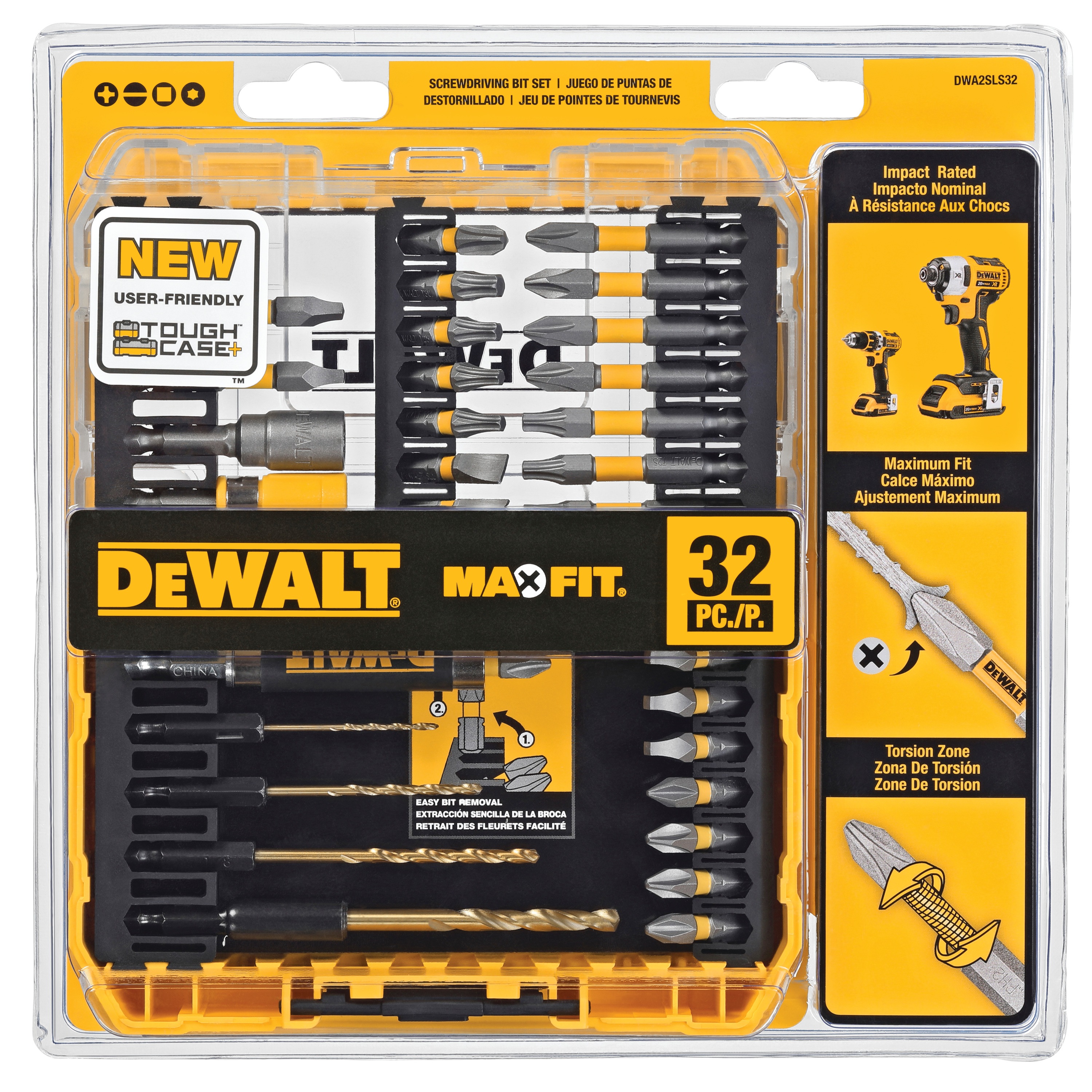 32pc Screw Lock Set with Sleeve DWA2SLS32 DEWALT