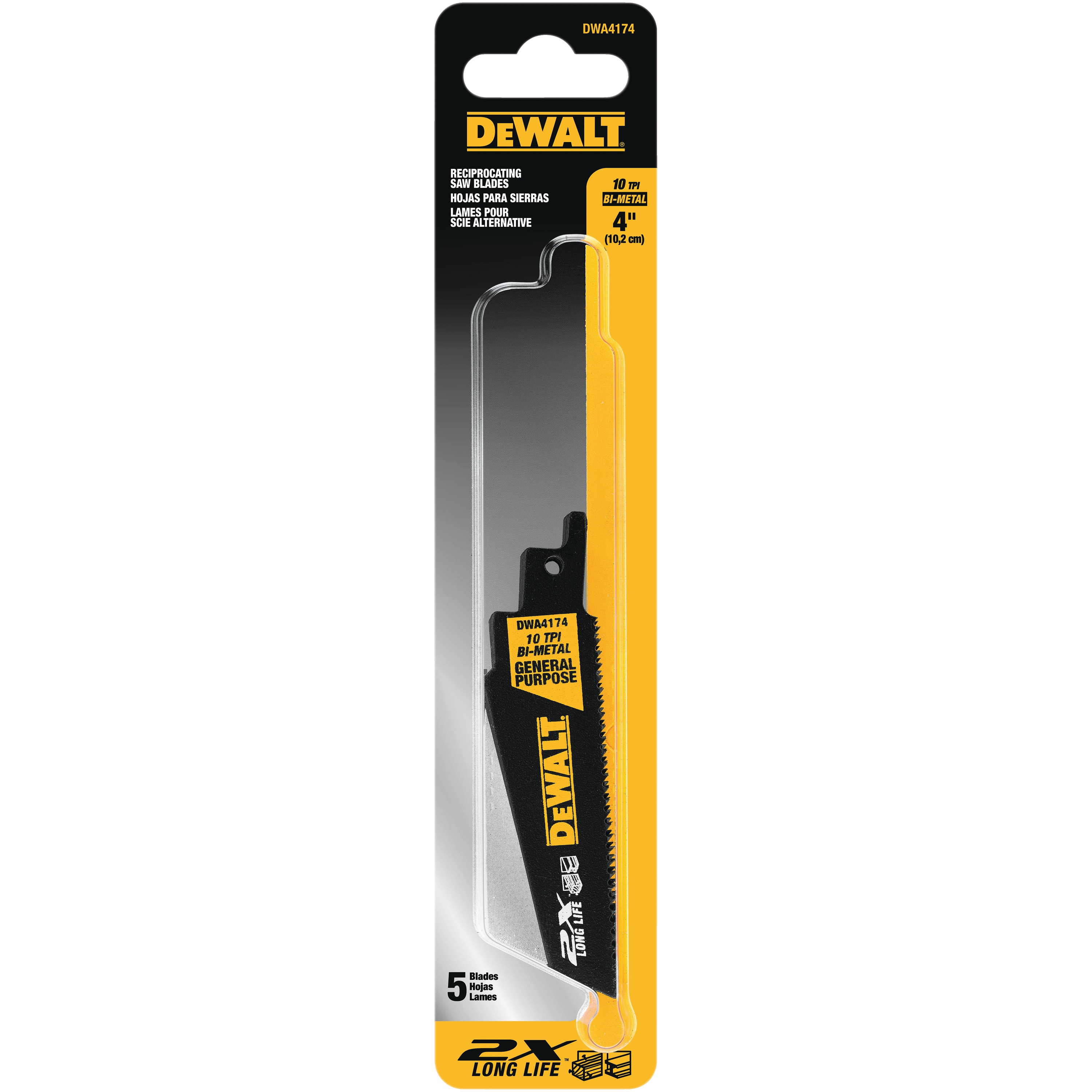2X Long Life Wood and Metal Cutting Reciprocating Saw Blades DEWALT