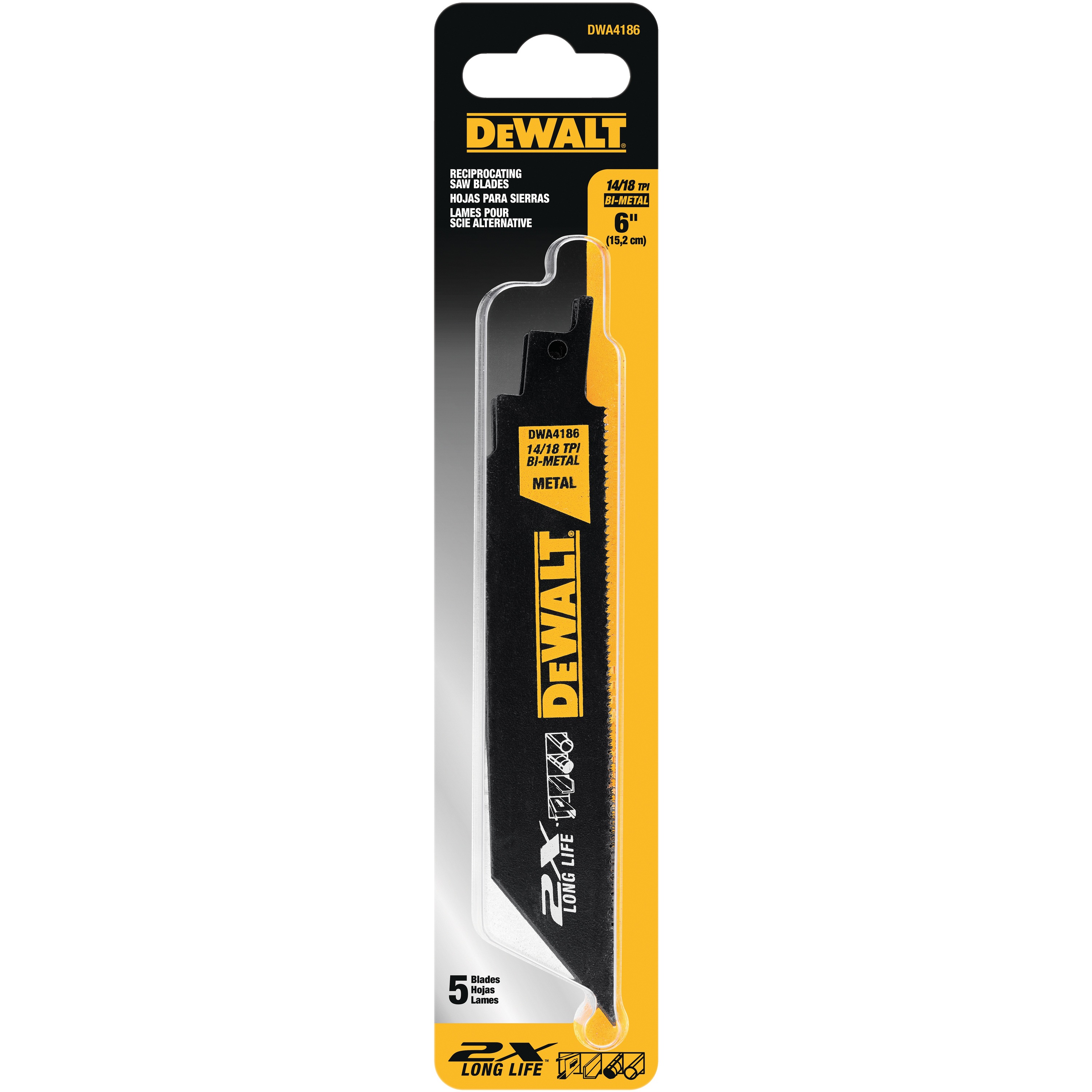 DEWALT - 6 2X Premium Metal Cutting Blade 5 pack - DWA4186