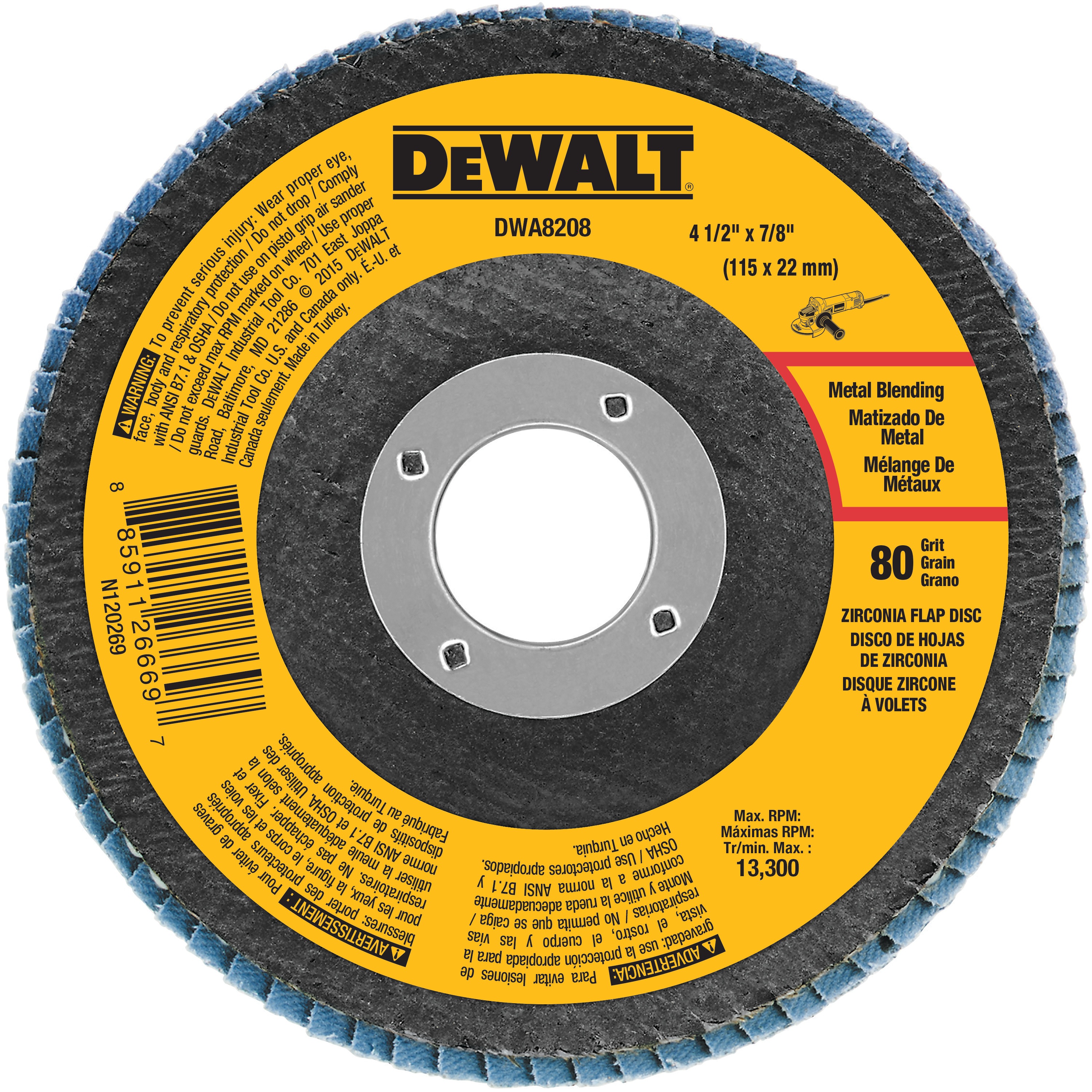 LOT OF 20 4 1//2/" X 7//8/" FLAP 60 GRIT WHEEL SANDING DISC PREMIUM ZIRCONIA