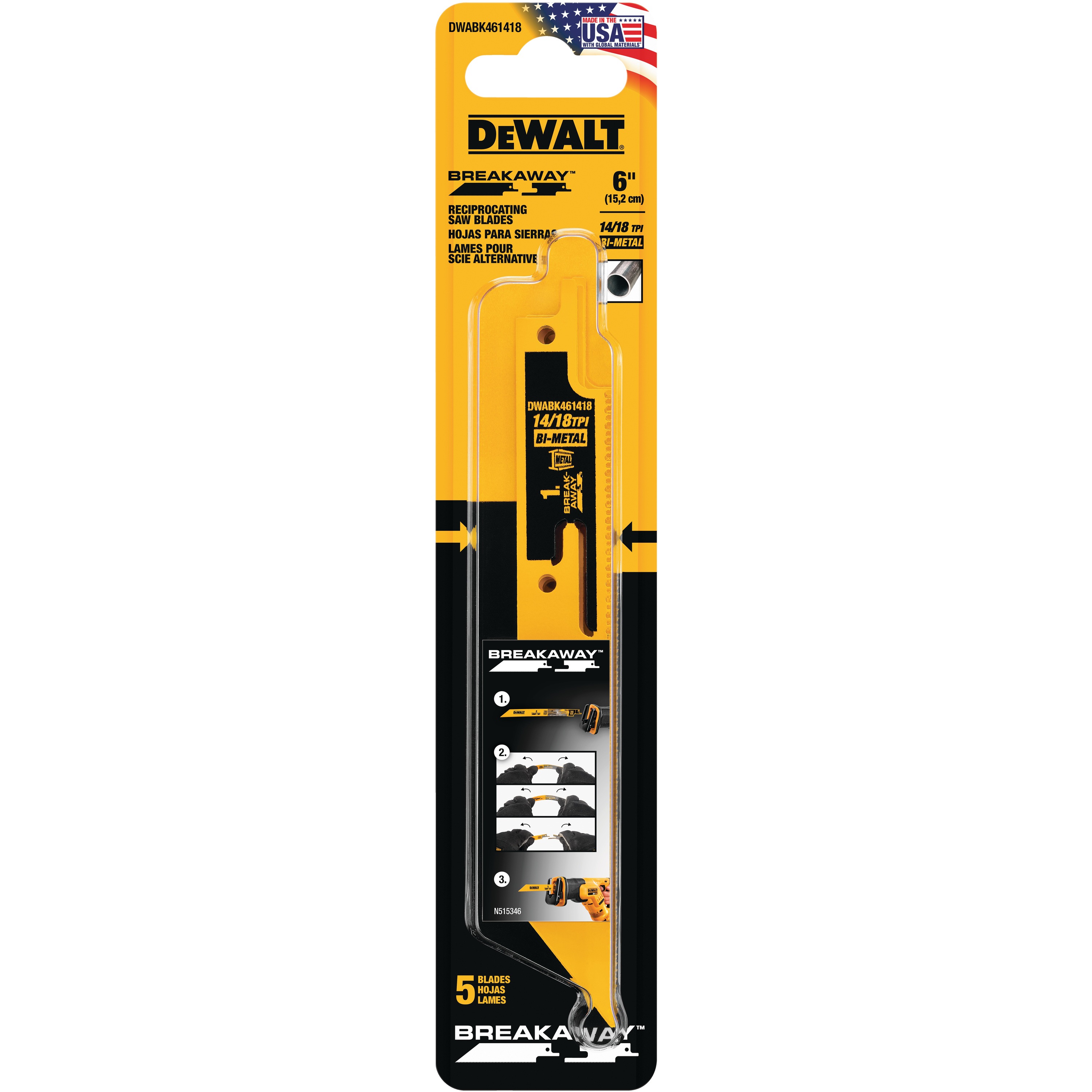 BREAKAWAY™ Reciprocating Saw Blades DWABK DEWALT
