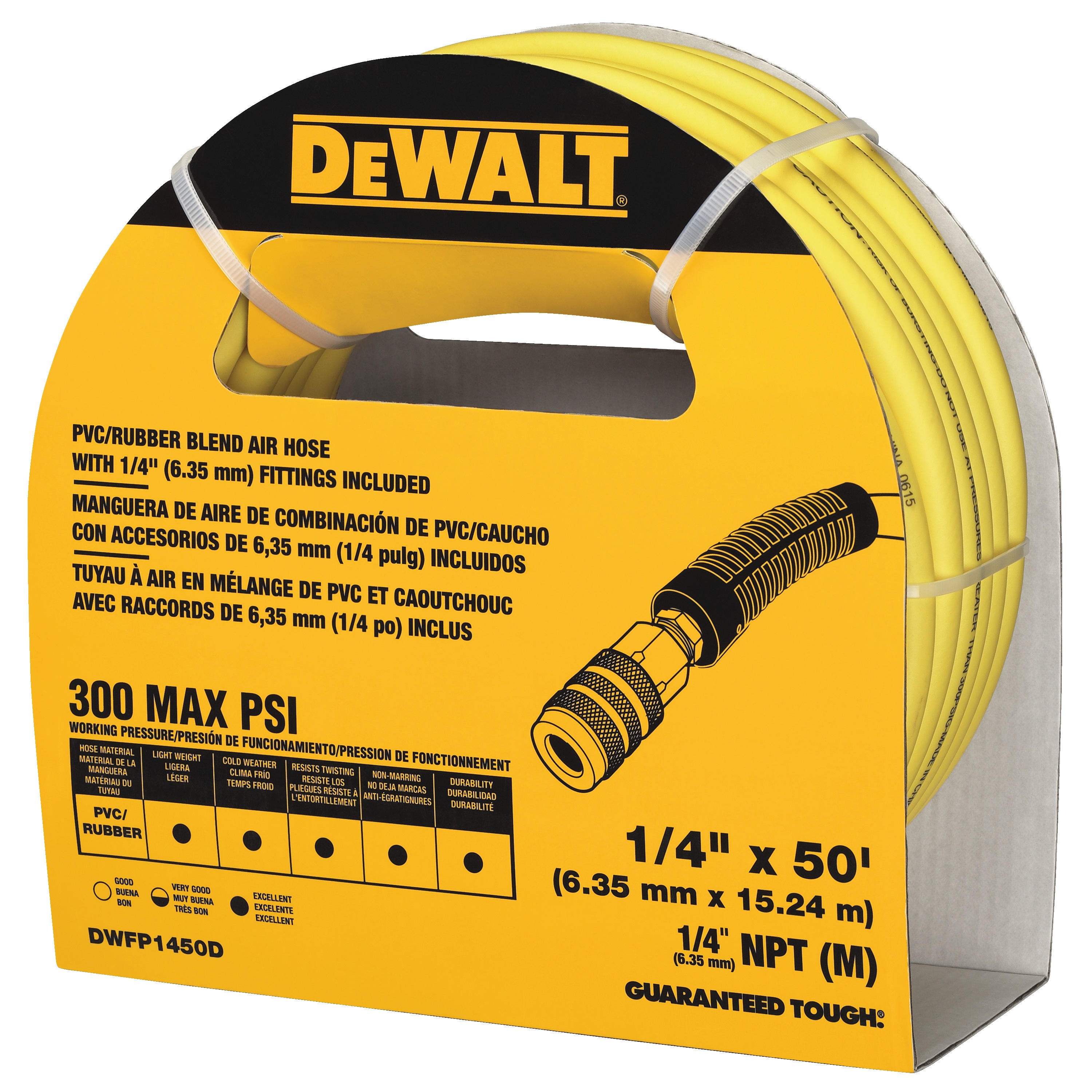 1/4" x 50' Premium Hybrid Polymer Blend Air Hose DWFP1450D DEWALT