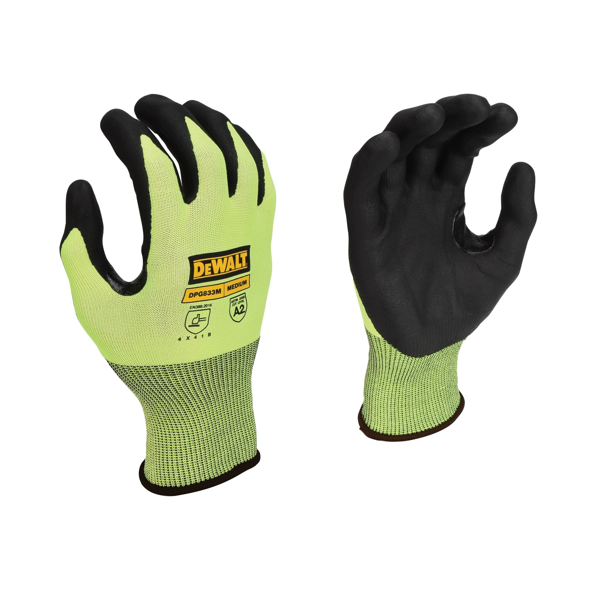Hi Vis HPPE Fiberglass Cut Gloves DEWALT