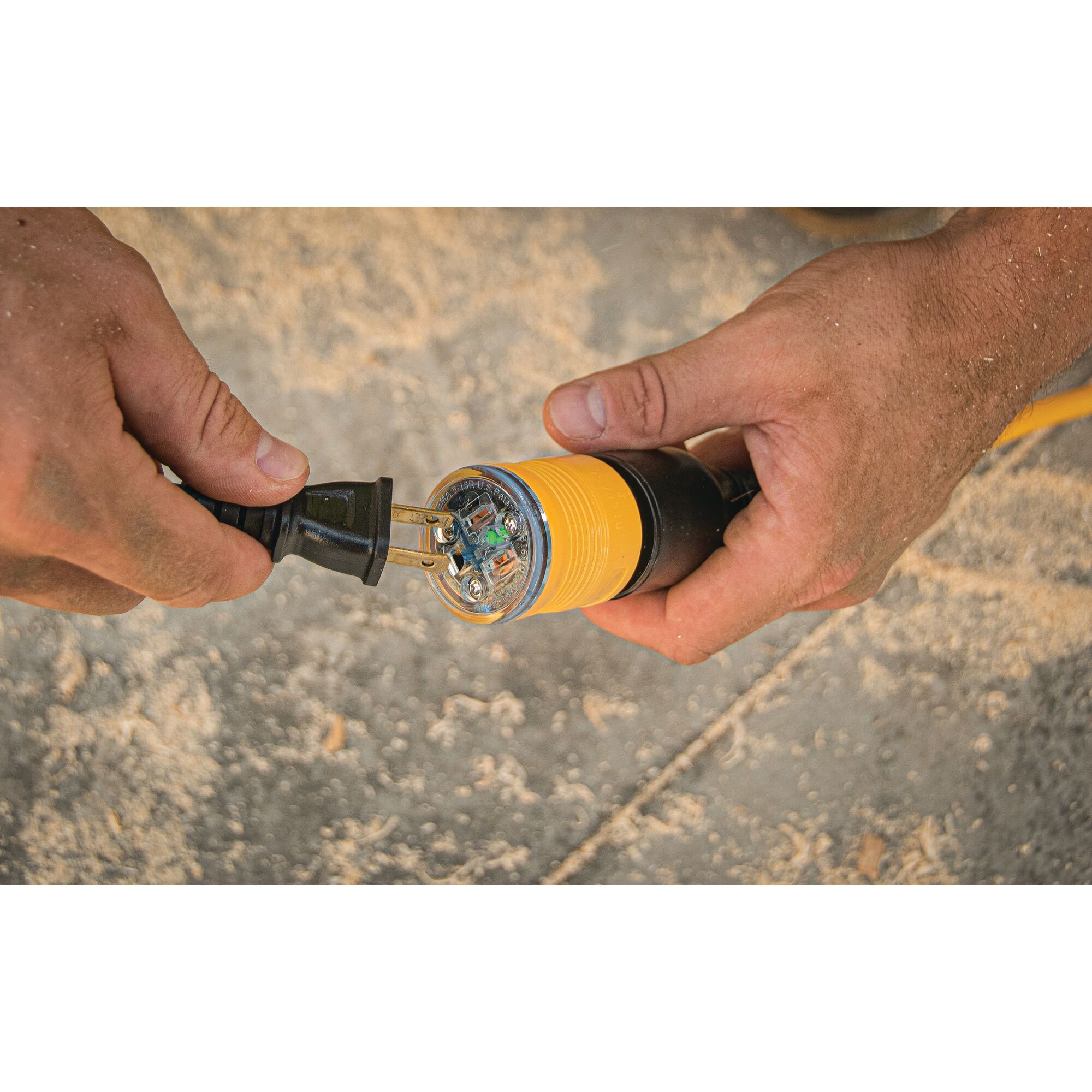 50 Foot 10/3 SJTW DEWALT Click-to-Lock Lighted Extension Cord 